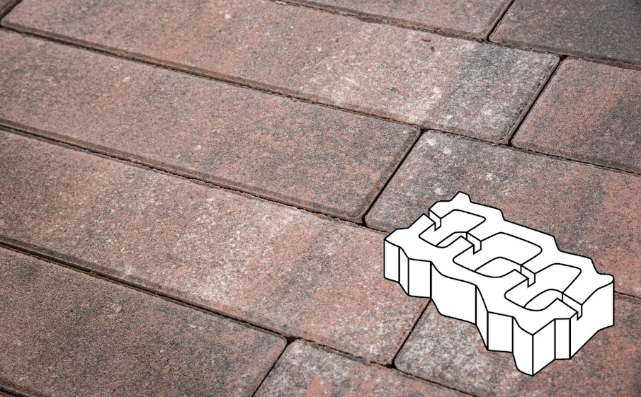 Плитка тротуарная Готика Natur, Газонная решетка Б.4.ГР.8, Нептун, 450*225*80 мм