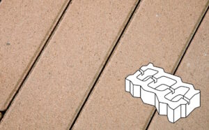 Плитка тротуарная Готика Profi, Газонная решетка Б.4.ГР.8, палевый, частичный прокрас, б/ц, 450*225*80 мм