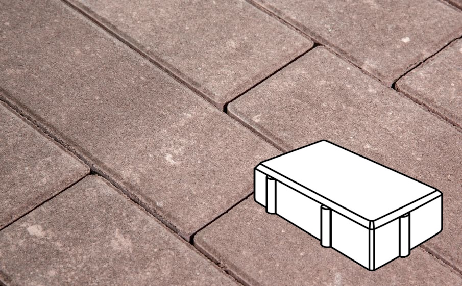 Плитка тротуарная Готика Natur, Брусчатка Б.2.П.7, Какао, 200*100*70 мм