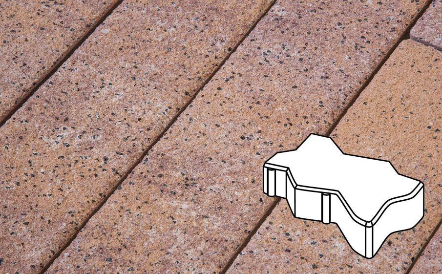 Плитка тротуарная Готика Natur FERRO, Волна/Зигзаг/Уни В.2.Ф.10/Г.2.Ф.10, Терракота, 225*112,5*100 мм