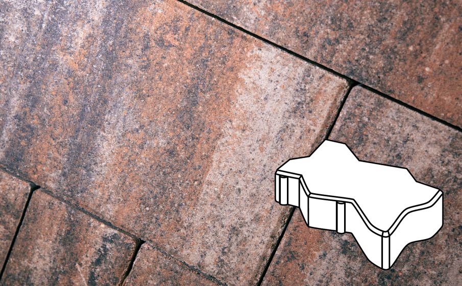 Плитка тротуарная Готика Natur, Зигзаг/Волна В.2.Ф.8, Альпин, 225*112,5*80 мм