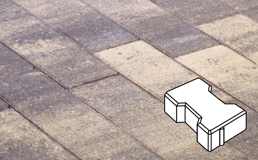 Плитка тротуарная Готика Natur, Катушка В.2.Ф.8, Танго, 200*165*80 мм