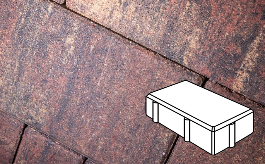 Плитка тротуарная Готика Natur, Брусчатка А.2.П.4, Марс, 200*100*40 мм