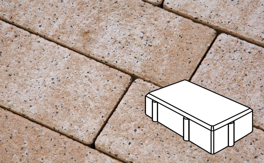 Плитка тротуарная Готика Natur FERRO, Брусчатка А.2.П.4, Оливковый, 200*100*40 мм