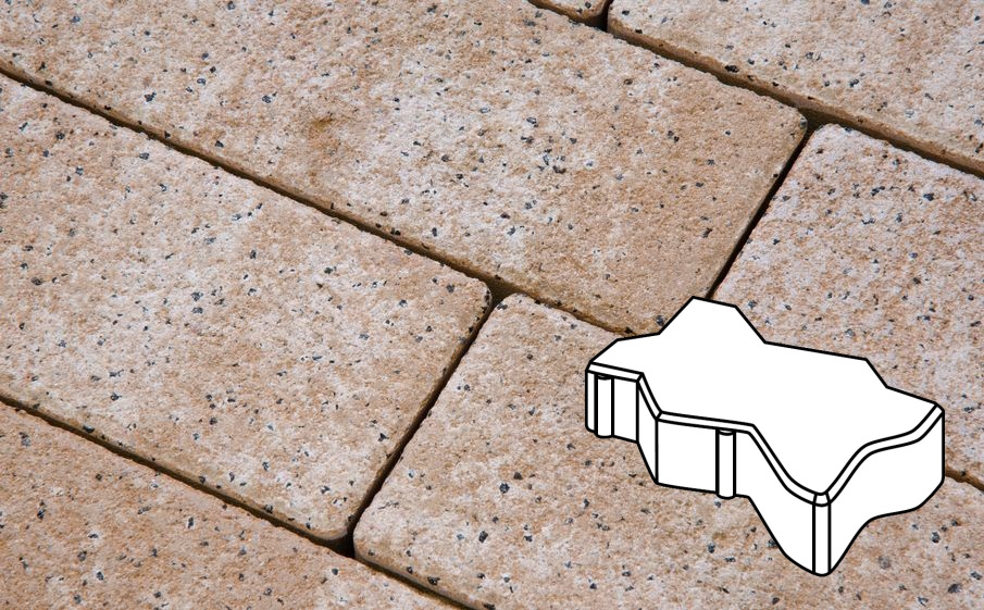 Плитка тротуарная Готика Natur FERRO, Зигзаг/Волна Б.2.Ф.6, Оливковый, 225*112,5*60 мм