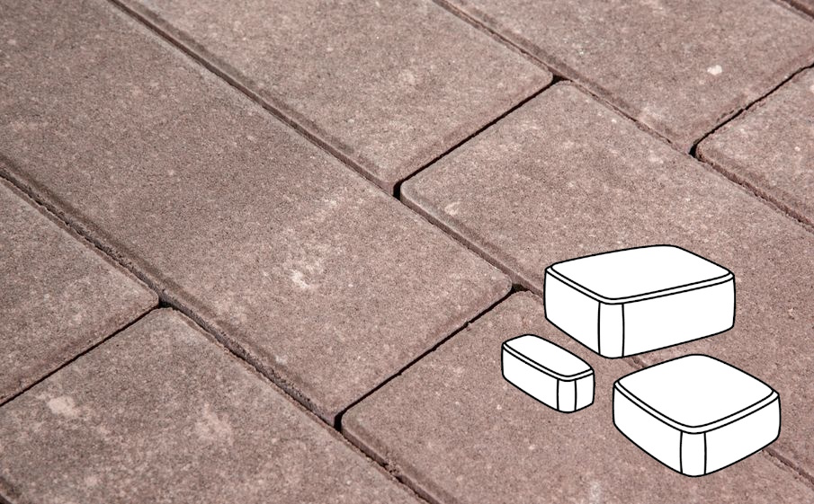 Плитка тротуарная Готика Natur, Классика Б.1.Псм.6, Какао, комплект 3 шт, толщина 60 мм