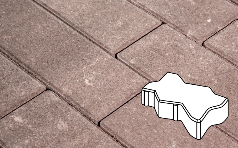 Плитка тротуарная Готика Natur, Зигзаг/Волна В.2.Ф.8, Какао, 225*112,5*80 мм