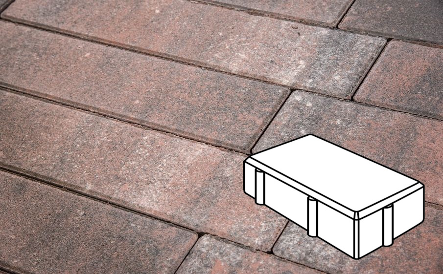 Плитка тротуарная Готика Natur, Брусчатка А.2.П.4, Нептун, 200*100*40 мм