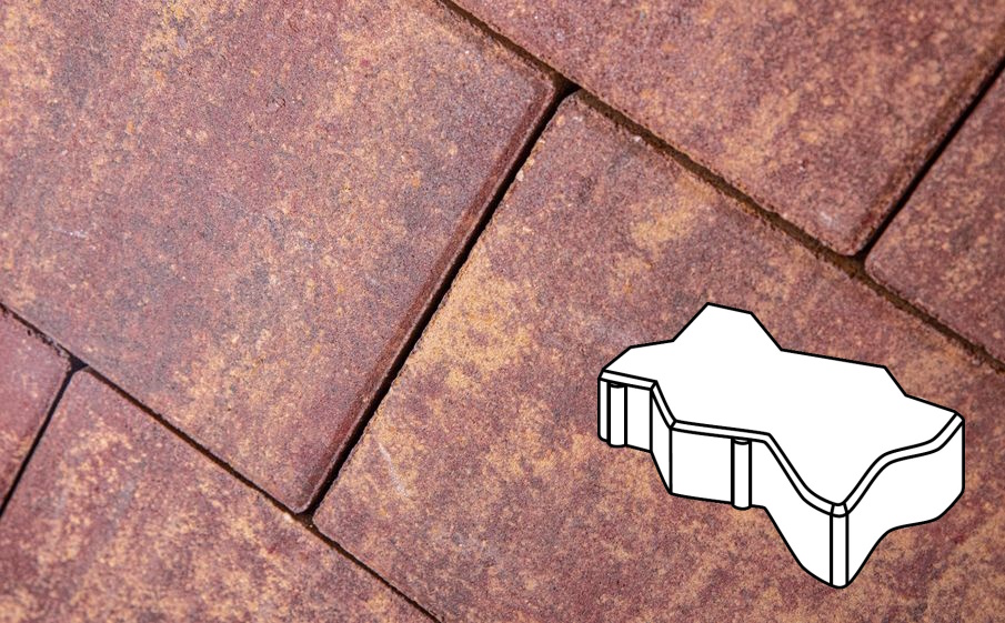 Плитка тротуарная Готика Natur, Зигзаг/Волна В.2.Ф.8, Клинкер, 225*112,5*80 мм