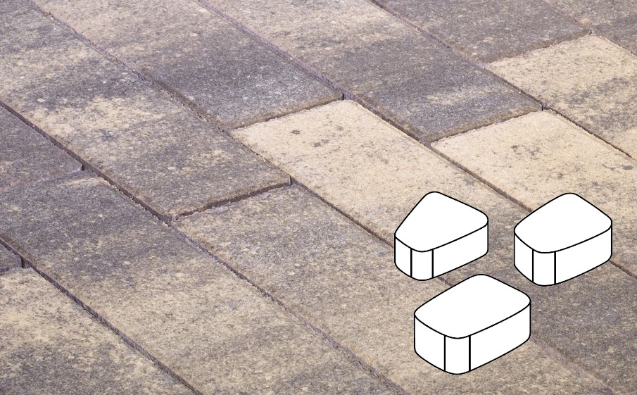 Плитка тротуарная Готика Natur, Веер Б.1.Фсм.6, Танго, комплект 3 шт, толщина 60 мм