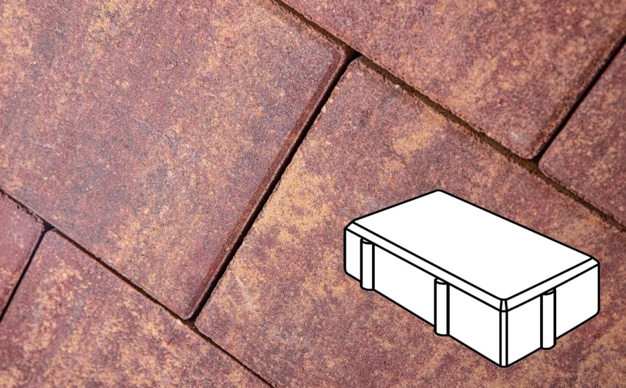 Плитка тротуарная Готика Natur, Брусчатка А.2.П.4, Клинкер, 200*100*40 мм