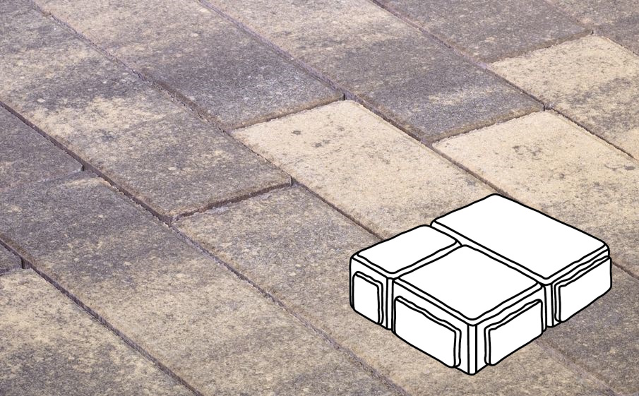 Плитка тротуарная Готика Natur, Старый Город Б.3.Фсм.6, Танго, комплект 3 шт, толщина 60 мм