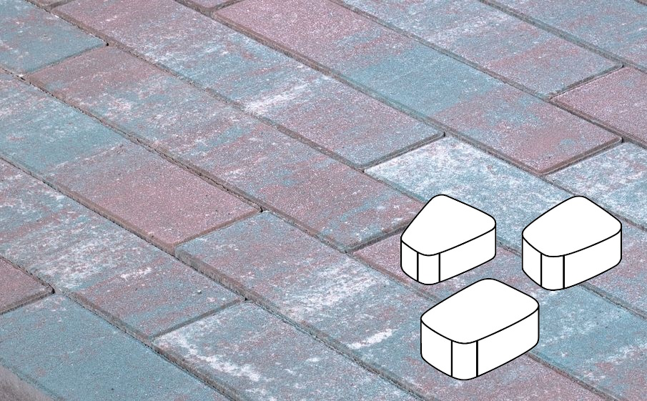 Плитка тротуарная Готика Natur, Веер Б.1.Фсм.6, Сатурн, комплект 3 шт, толщина 60 мм