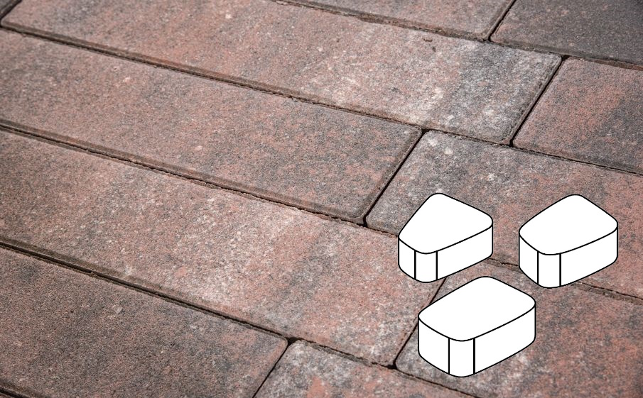 Плитка тротуарная Готика Natur, Веер Б.1.Фсм.6, Нептун, комплект 3 шт, толщина 60 мм