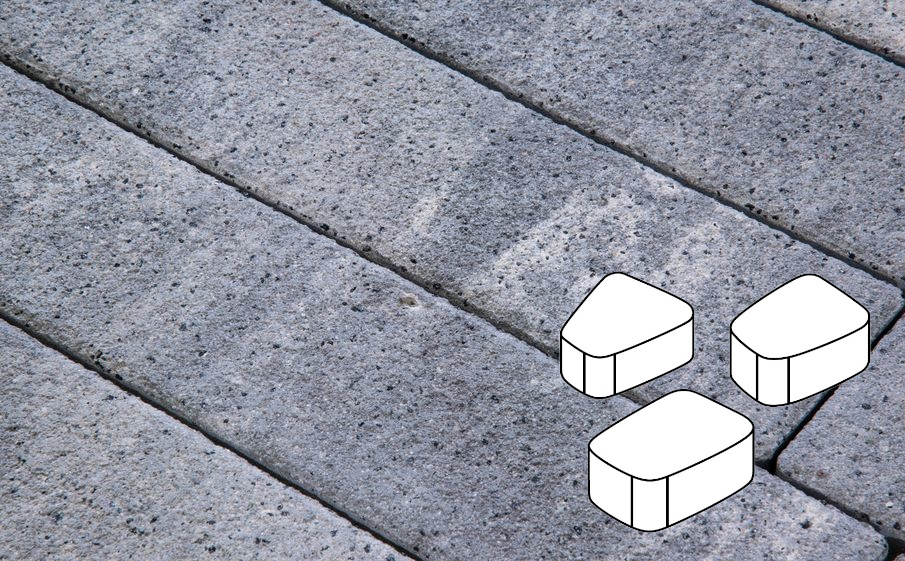 Плитка тротуарная Готика Natur FERRO, Веер Б.1.Фсм.6, Монохром, комплект 3 шт, толщина 60 мм