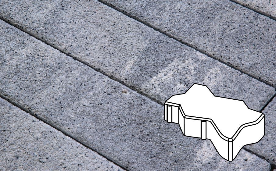 Плитка тротуарная Готика Natur FERRO, Волна/Зигзаг/Уни В.2.Ф.10/Г.2.Ф.10, Монохром, 225*112,5*100 мм