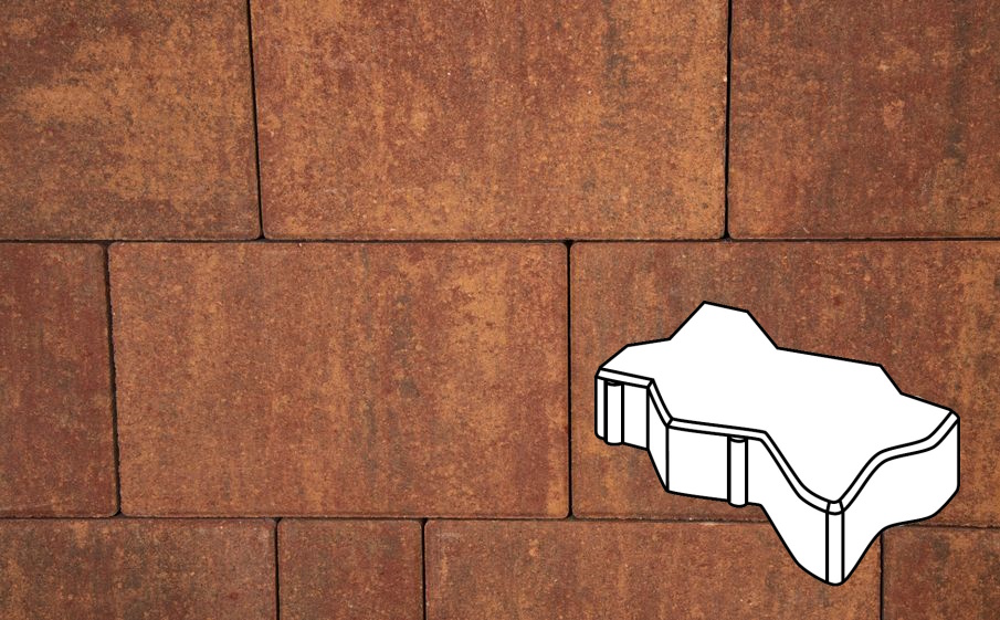 Плитка тротуарная Готика Natur, Волна/Зигзаг/Уни В.2.Ф.10/Г.2.Ф.10, Вернисаж, 225*112,5*100 мм