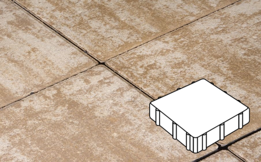 Плитка тротуарная Готика Natur, Квадрат А.3.К.5, Гоби, 300*300*50 мм