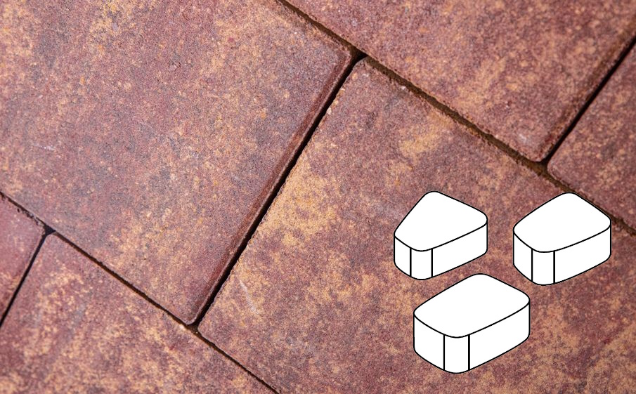 Плитка тротуарная Готика Natur, Веер Б.1.Фсм.6, Клинкер, комплект 3 шт, толщина 60 мм