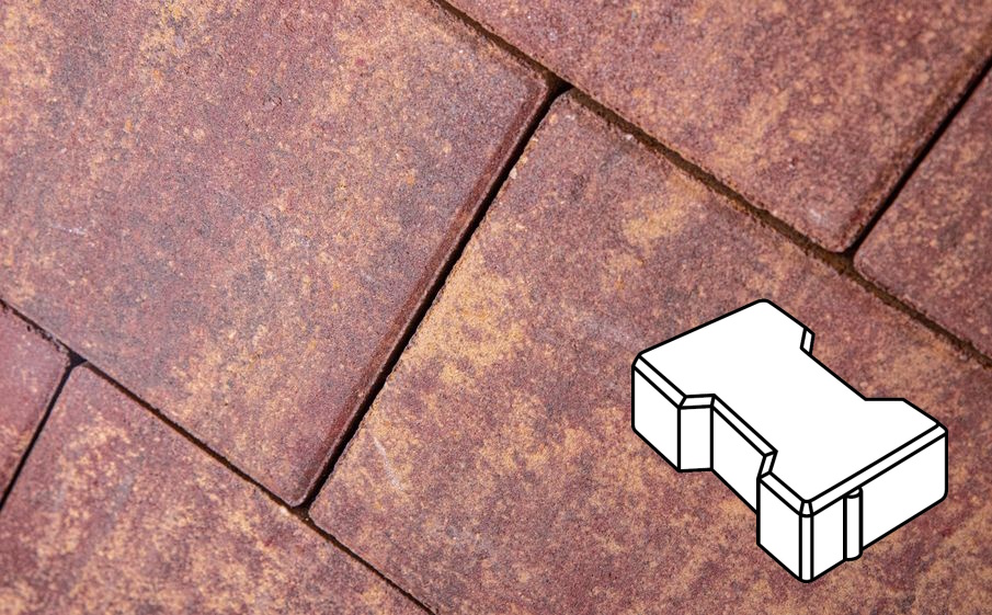 Плитка тротуарная Готика Natur, Катушка В.2.Ф.8, Клинкер, 200*165*80 мм