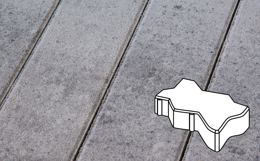 Плитка тротуарная Готика Natur, Волна/Зигзаг/Уни В.2.Ф.10/Г.2.Ф.10, Монохром, 225*112,5*100 мм