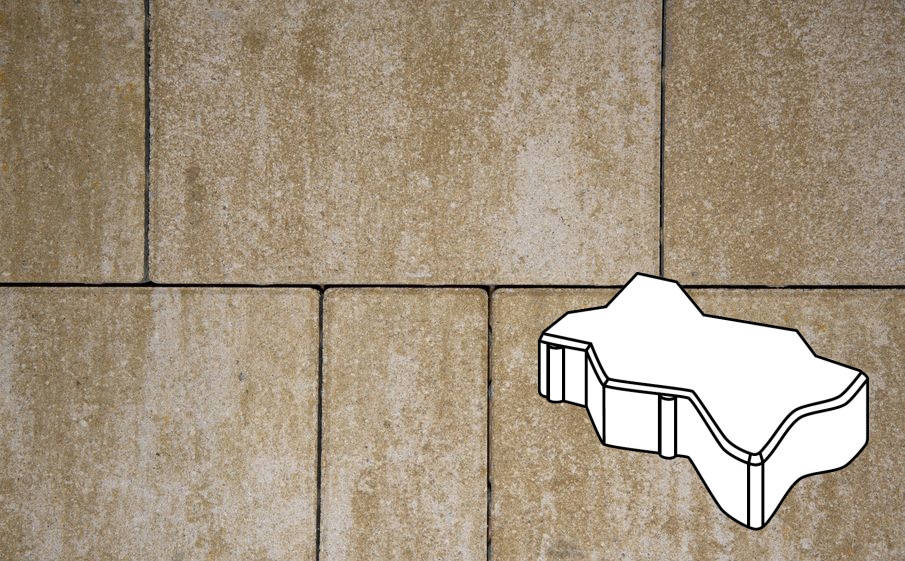 Плитка тротуарная Готика Natur, Зигзаг/Волна В.2.Ф.8, Оливковый, 225*112,5*80 мм