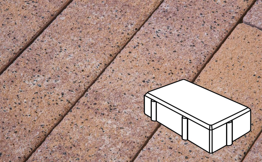 Плитка тротуарная Готика Natur FERRO, Брусчатка Б.2.П.7, Терракота, 200*100*70 мм