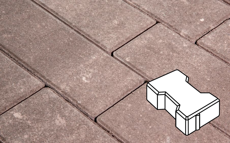 Плитка тротуарная Готика Natur, Катушка В.2.Ф.8, Какао, 200*165*80 мм